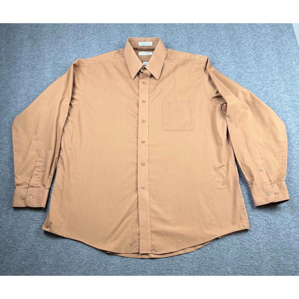 Pierre‎ Cardin Men's Brown Long Sleeve Dress Shirt Size Large